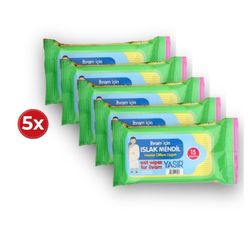 Kokusuz 15’li Islak Mendil 5’li Set | Hac Umre İhram Uyumlu Parfümsüz Mendil Kokusuz 15’li Islak Mendil 5’li Set | Hac Umre İhram Uyumlu Parfümsüz Mendil